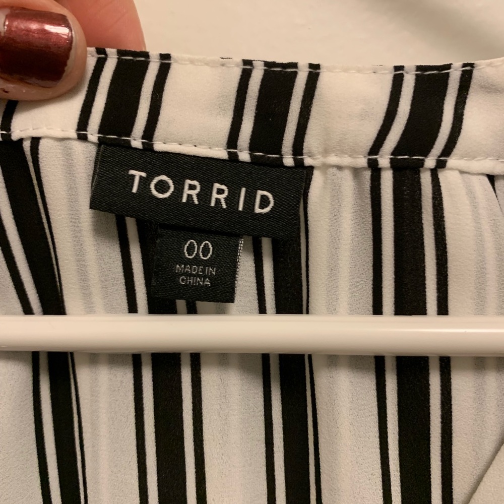 Torrid Striped Button-up Blouse - Picture 2 of 4